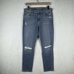 Joe's Jeans Jeans‎ Womens 27 Blue Skinny Ankle Distressed Ripped Knee Stretch
